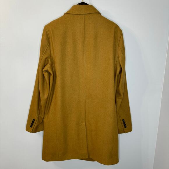 Cole Haan Notch Collar Button Front Wool-Blend Coat Preppy Camel Casual Men's M - Picture 4 of 16